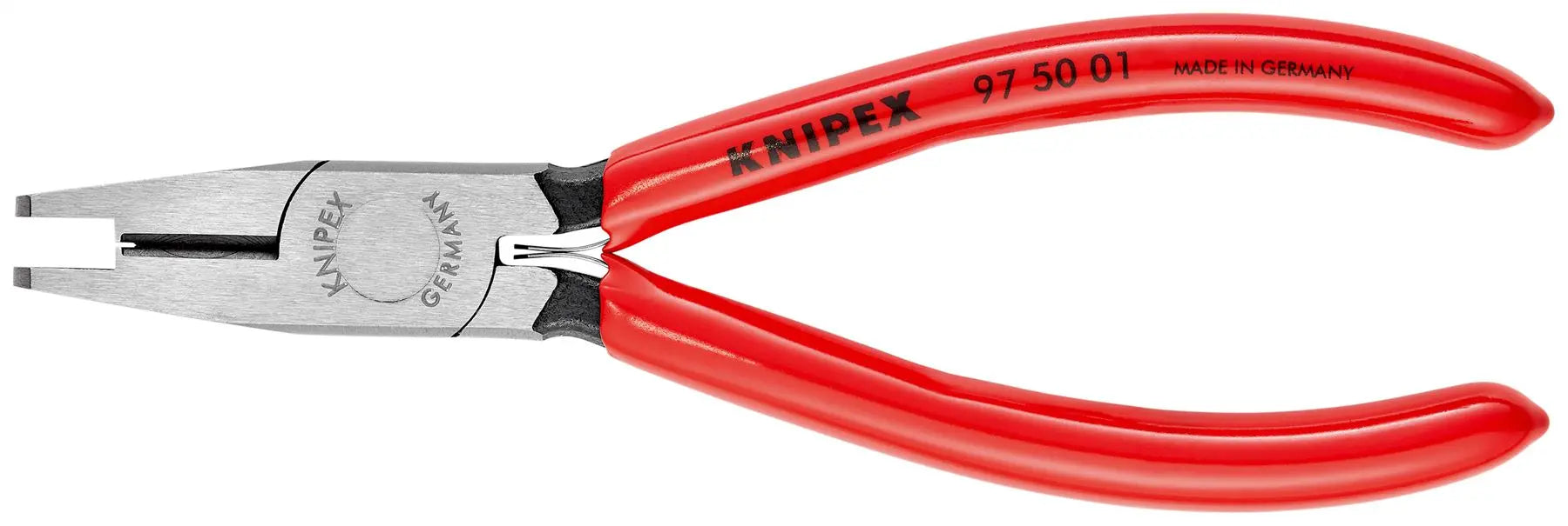 KNIPEX Crimping Pliers for Scotchlok Connectors with Side Cutter 155mm Plastic Coated Handles 97 50 01 White Rose Tools