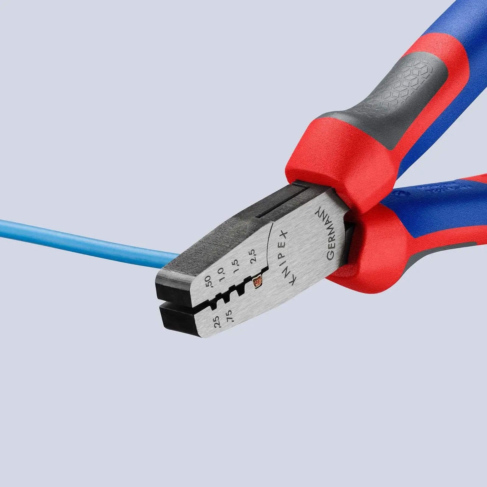 KNIPEX Crimping Pliers for Wire Ferrules 145mm 0.25-2.5mm² 145mm Multi Component Grips 97 62 145 A White Rose Tools