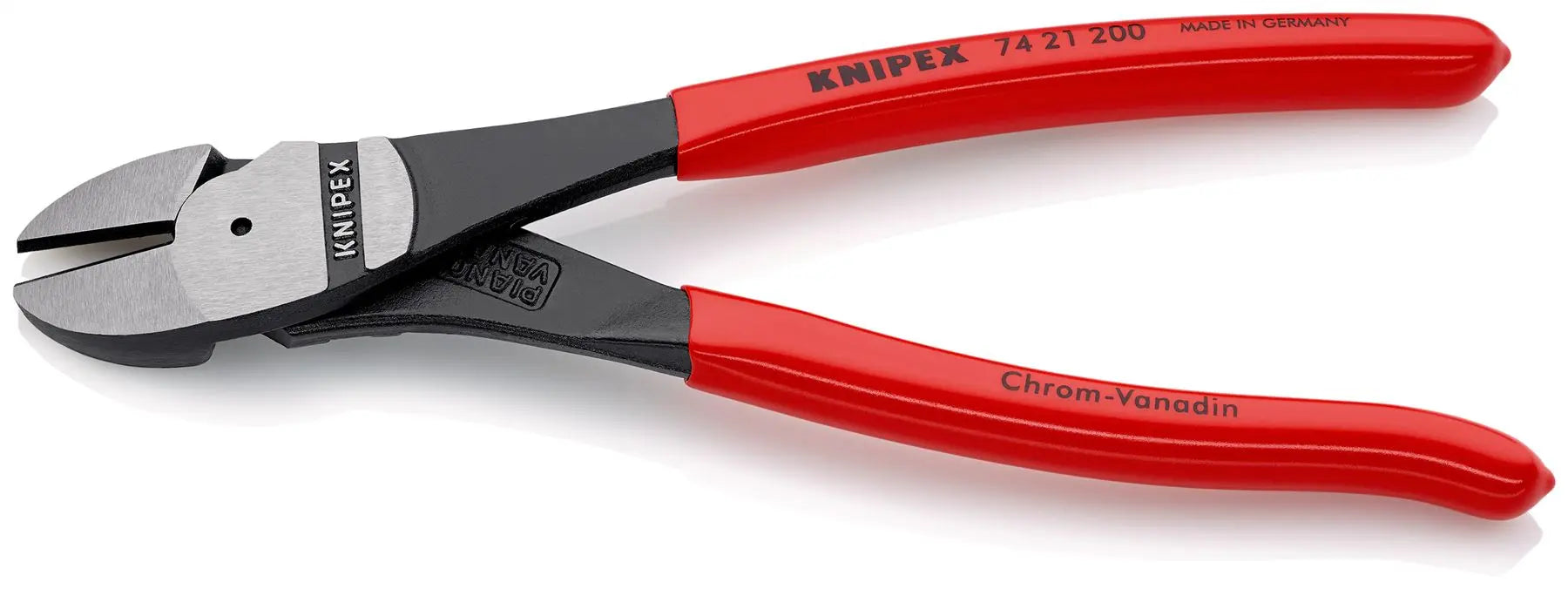 KNIPEX Diagonal Cutting Pliers High Leverage Side Cutters 12° Angled Head 200mm Plastic Coated 74 21 200 White Rose Tools