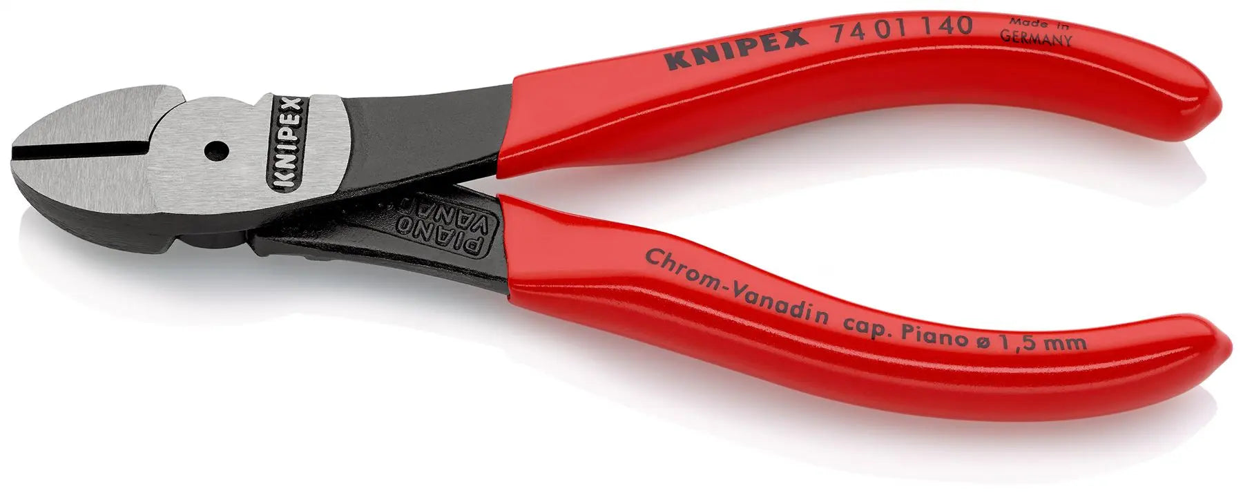 KNIPEX Diagonal Cutting Pliers High Leverage Side Cutters 140mm Plastic Coated Handles 74 01 140 White Rose Tools