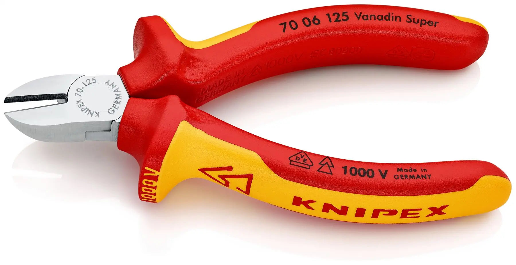 KNIPEX Diagonal Cutting Pliers Side Cutters 125mm VDE Insulated Multi Component Grips 70 06 125 White Rose Tools