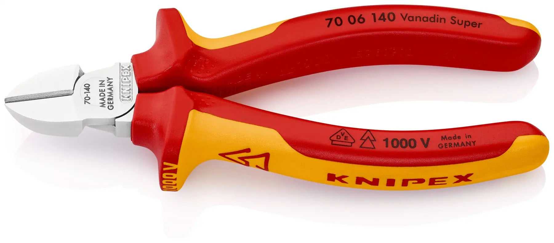 KNIPEX Diagonal Cutting Pliers Side Cutters 140mm VDE Insulated Multi Component Grips 70 06 140 SB White Rose Tools