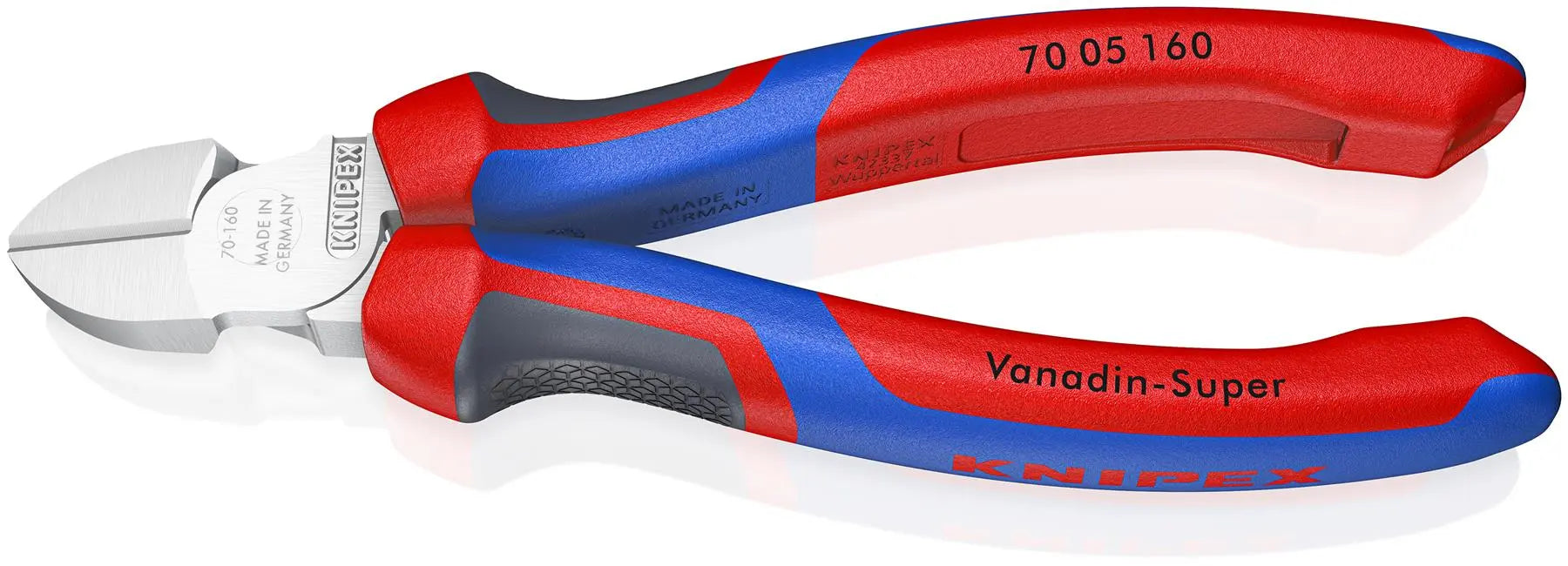 KNIPEX Diagonal Side Cutting Pliers Chrome 160mm with Comfort Handles 70 05 160 White Rose Tools
