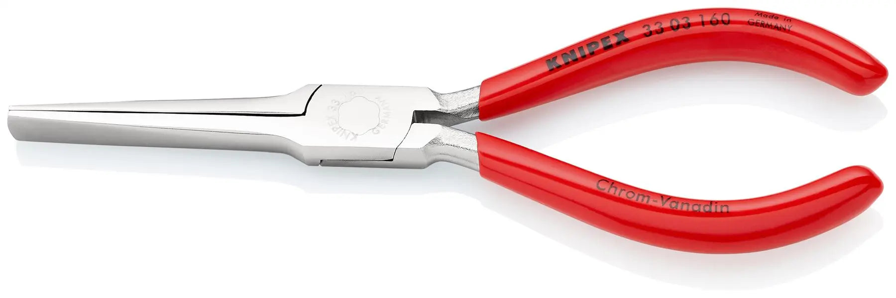 KNIPEX Duckbill Pliers Long Broad Thin Tapered Jaws 160mm Chrome Plastic Coated 33 03 160 White Rose Tools