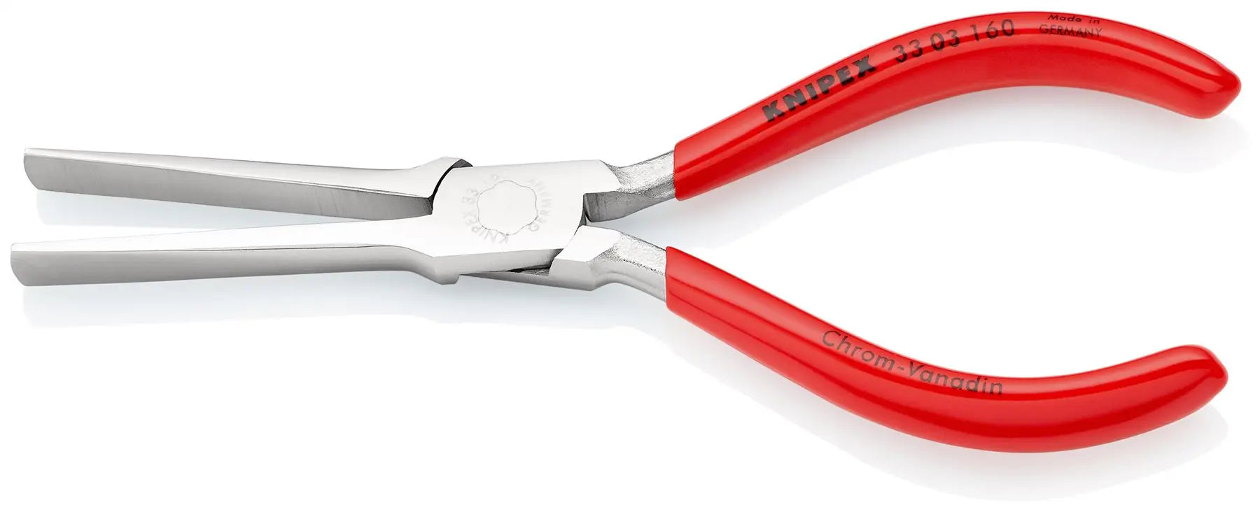 KNIPEX Duckbill Pliers Long Broad Thin Tapered Jaws 160mm Chrome Plastic Coated 33 03 160 White Rose Tools