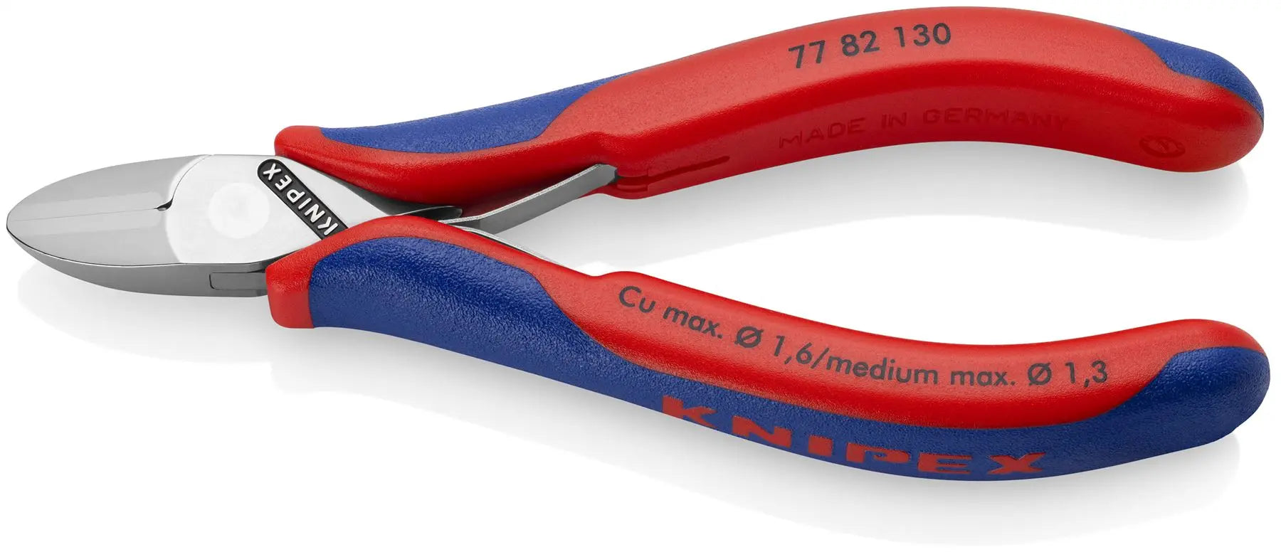 KNIPEX Electronics Diagonal Cutter Pliers 130mm Multi Component Grips 77 82 130 White Rose Tools