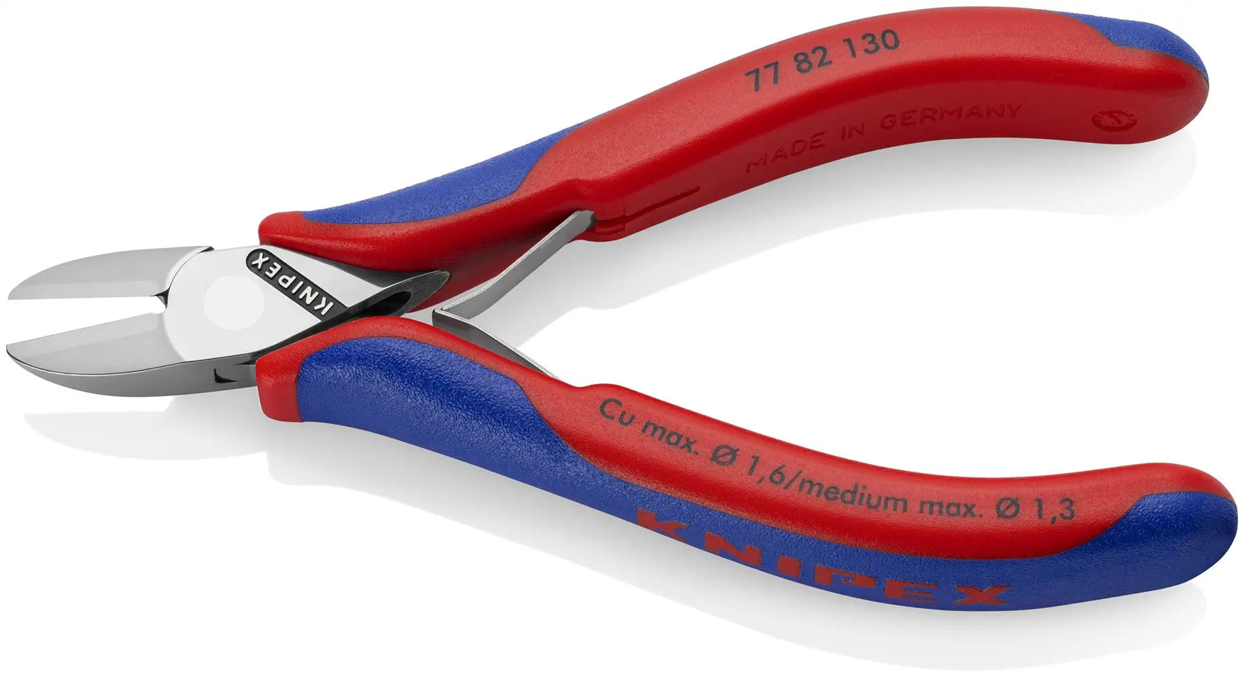KNIPEX Electronics Diagonal Cutter Pliers 130mm Multi Component Grips 77 82 130 White Rose Tools