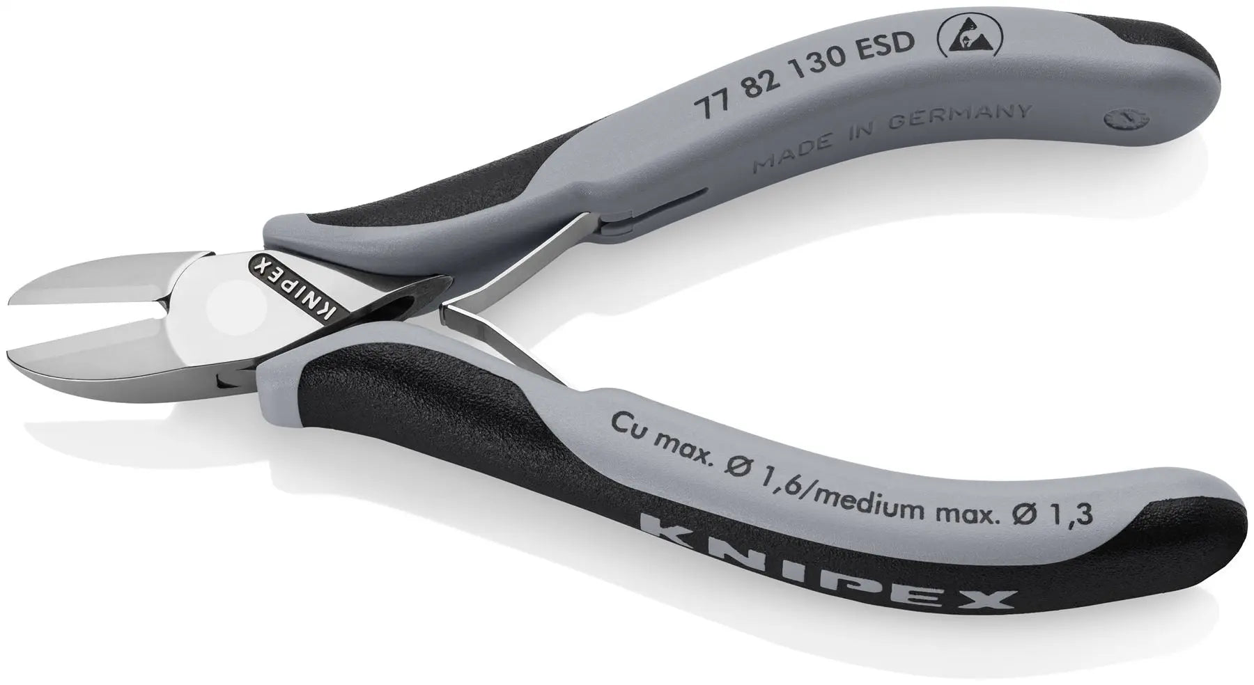 KNIPEX Electronics Diagonal Cutter Pliers 130mm Multi Component Grips 77 82 130 ESD White Rose Tools