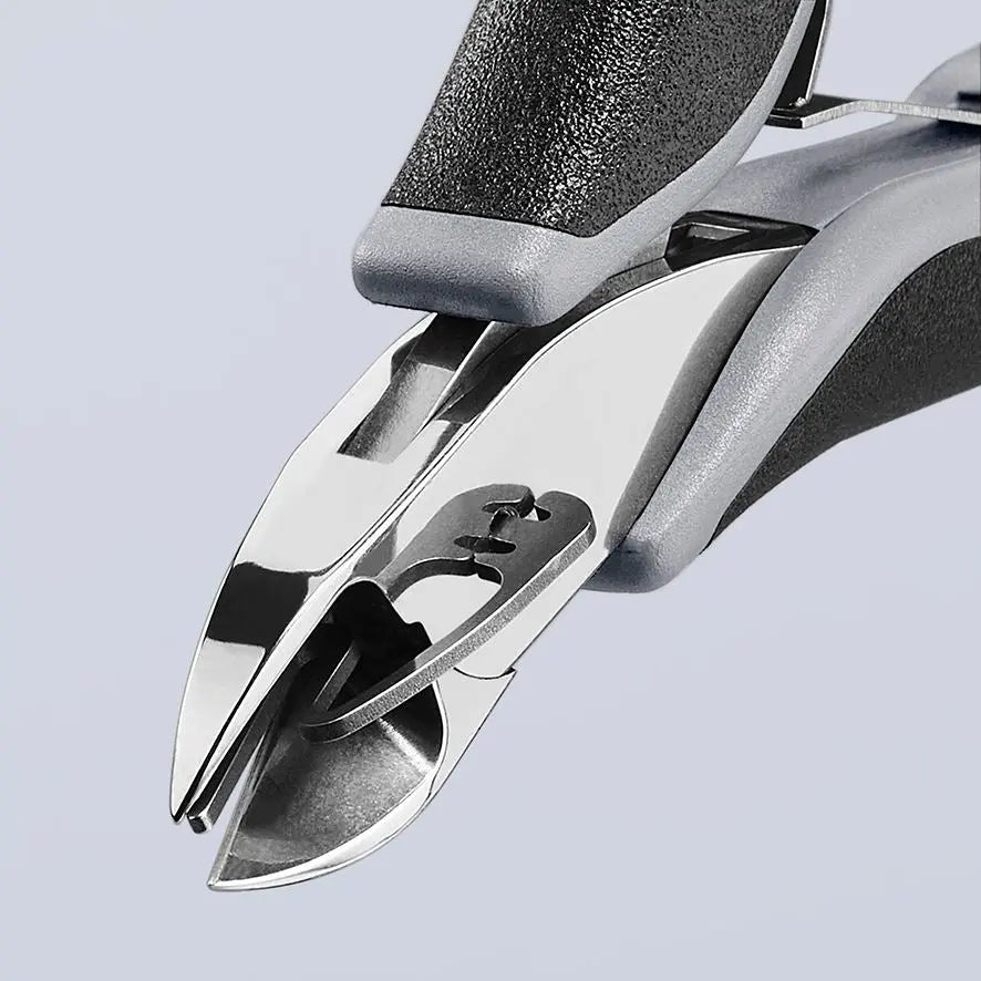 KNIPEX Electronics Diagonal Cutter Pliers Round Head Bevelled 115mm Multi Component Grips 77 12 115 ESD White Rose Tools