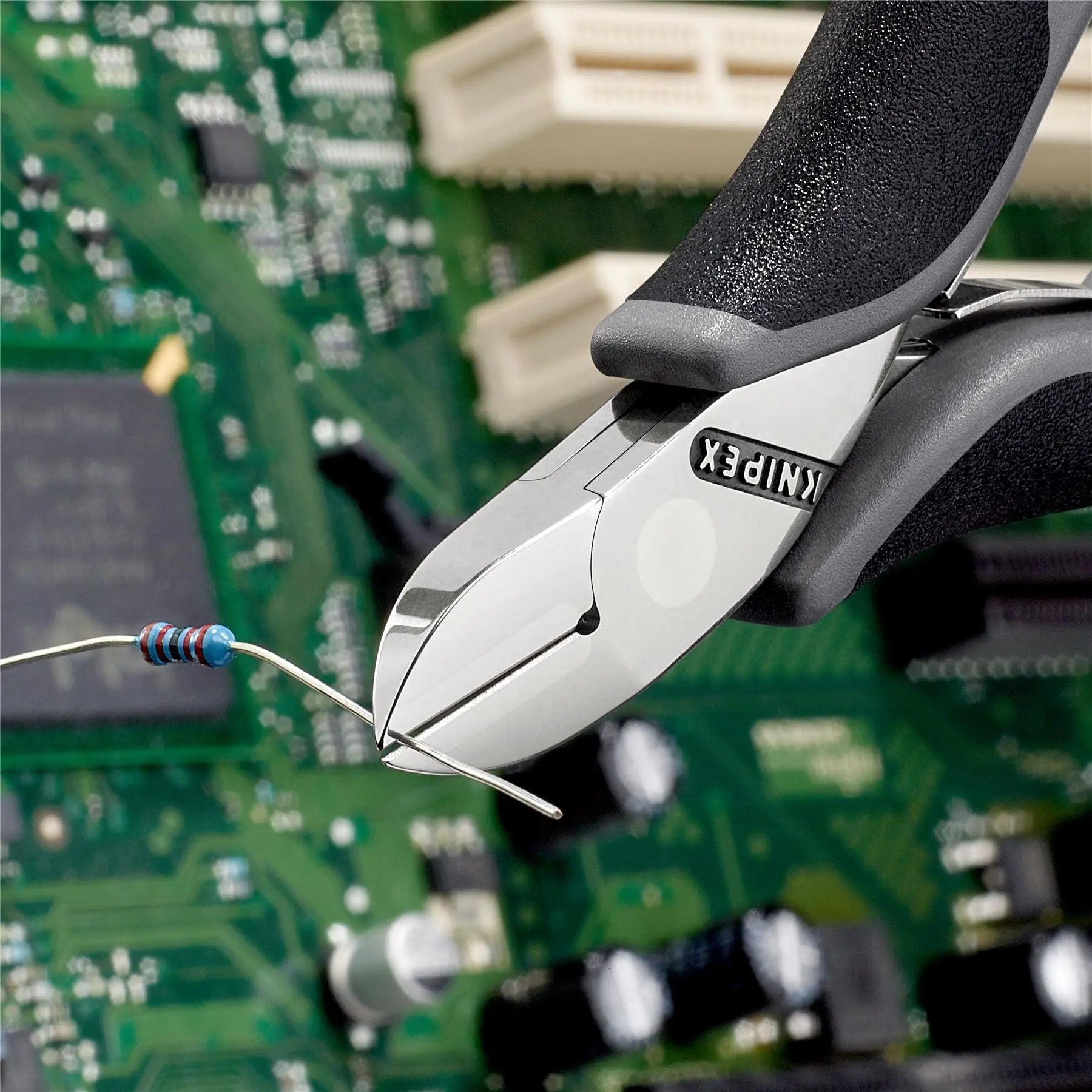 KNIPEX Electronics Diagonal Cutter Pliers with Carbide Cutting Edges 115mm Multi Component Grips 77 02 115 ESD White Rose Tools