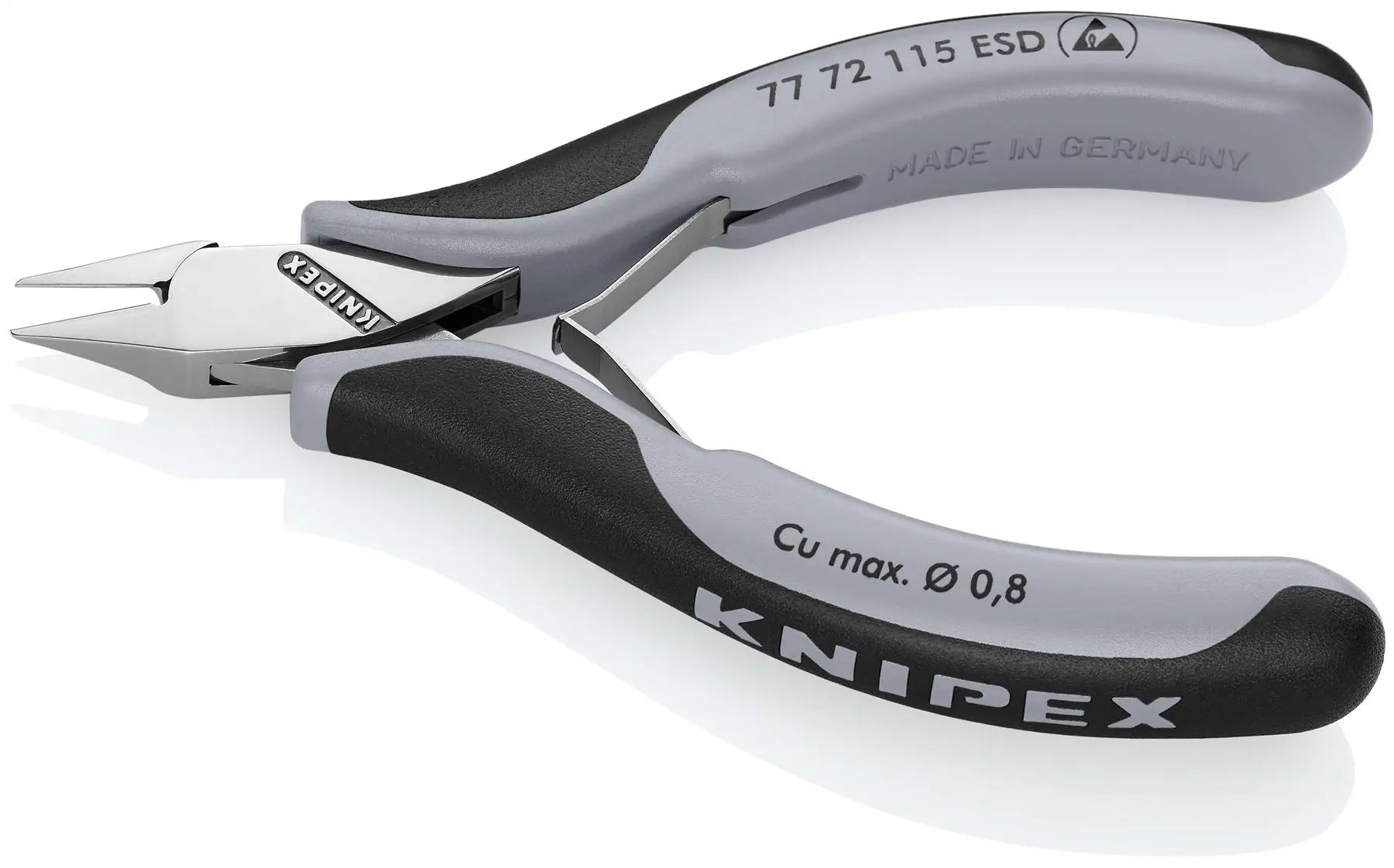 KNIPEX Electronics Diagonal Side Cutting Pliers with Box Joint 77 72 115 ESD White Rose Tools