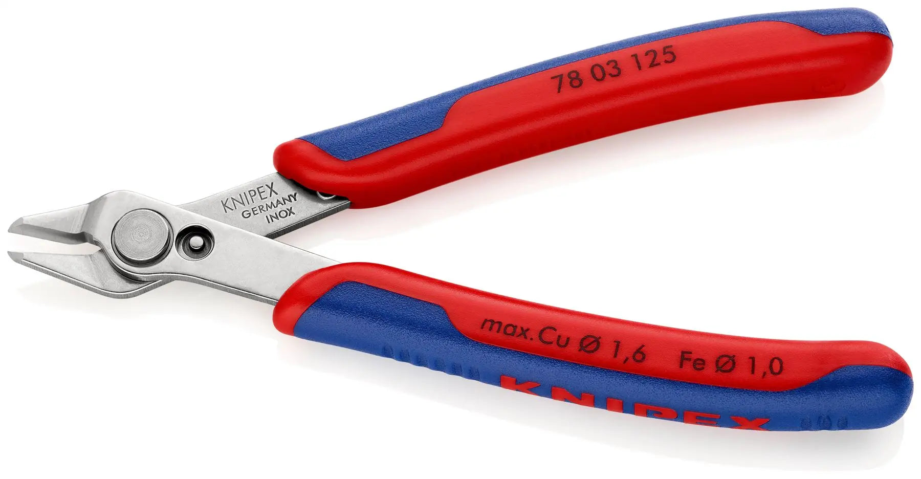 KNIPEX Electronics Super Knips Precision Cutting Pliers 125mm Multi Component Grips 78 03 125 SB White Rose Tools
