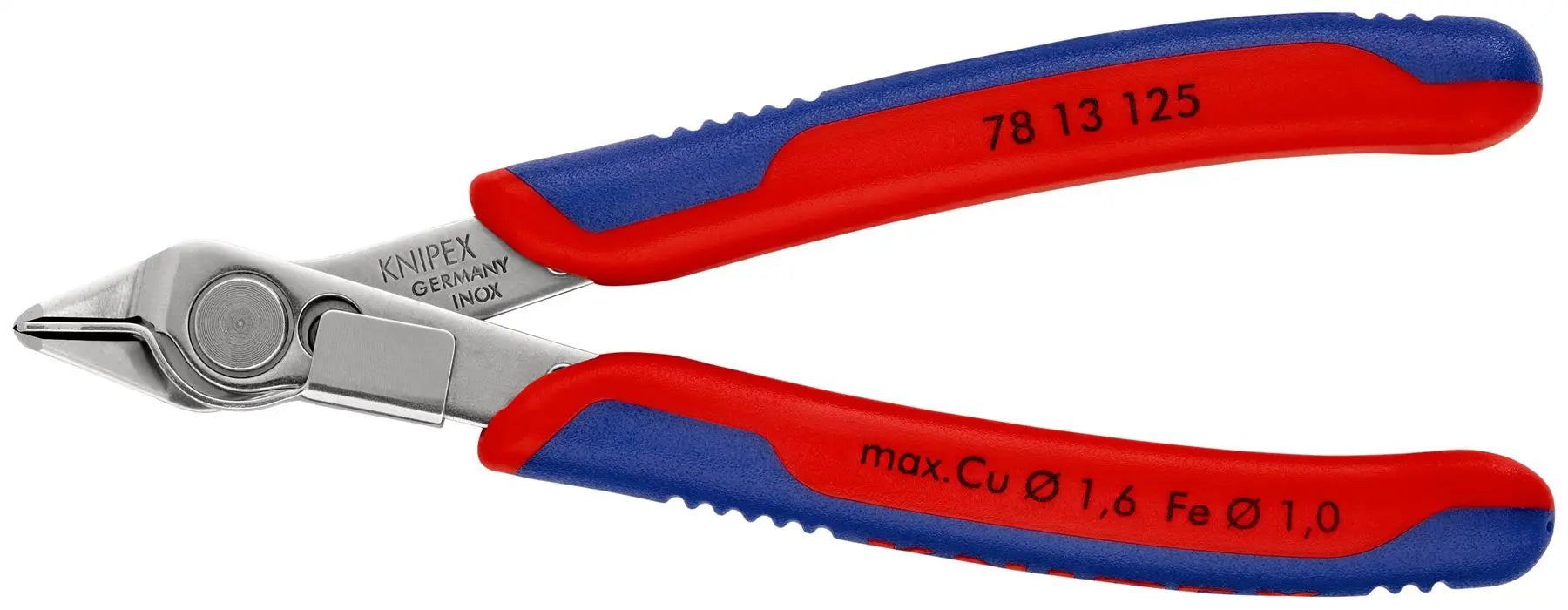 KNIPEX Electronics Super Knips Precision Cutting Pliers 125mm Multi Component Grips 78 13 125 White Rose Tools