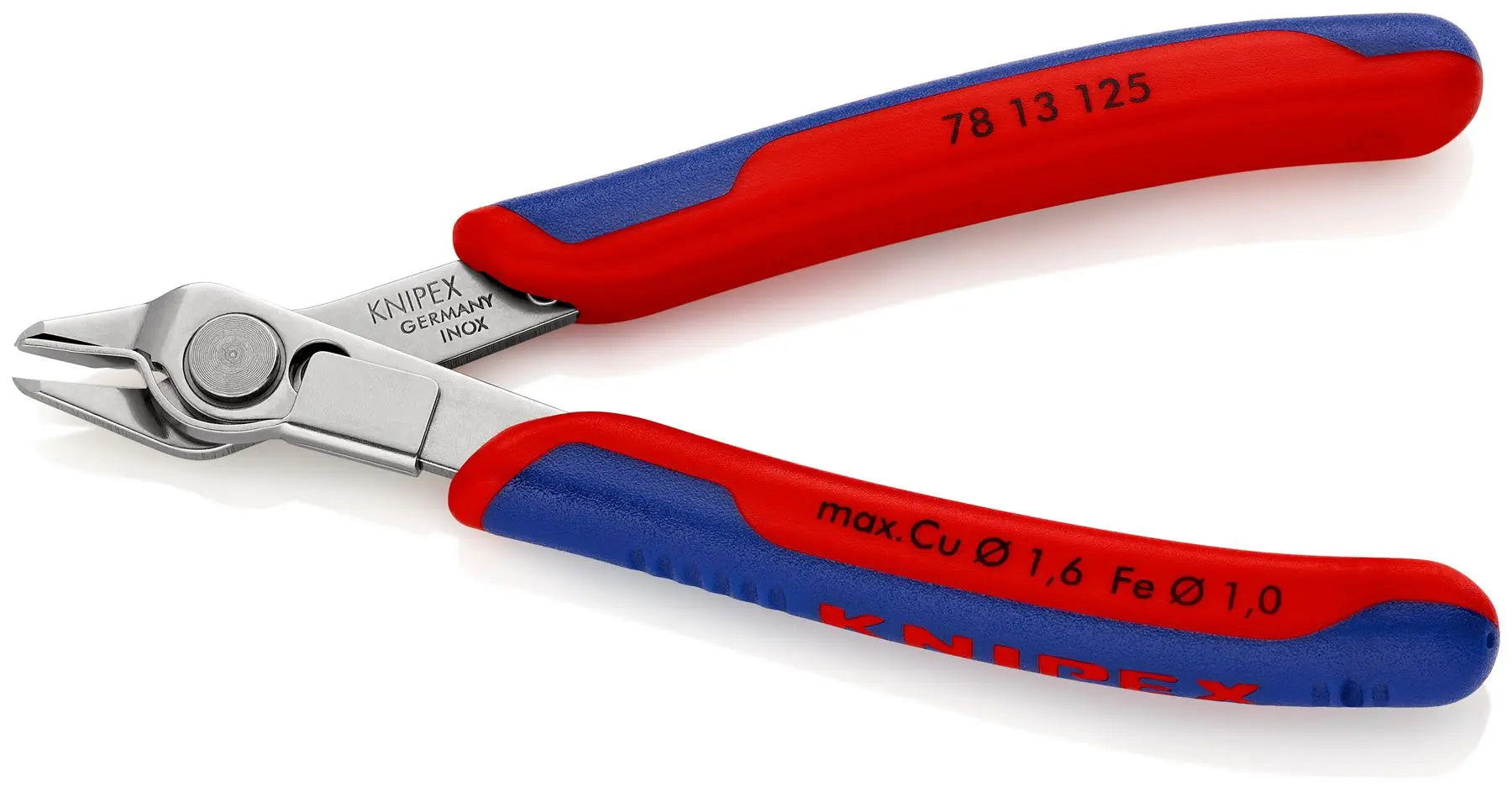 KNIPEX Electronics Super Knips Precision Cutting Pliers 125mm Multi Component Grips 78 13 125 White Rose Tools