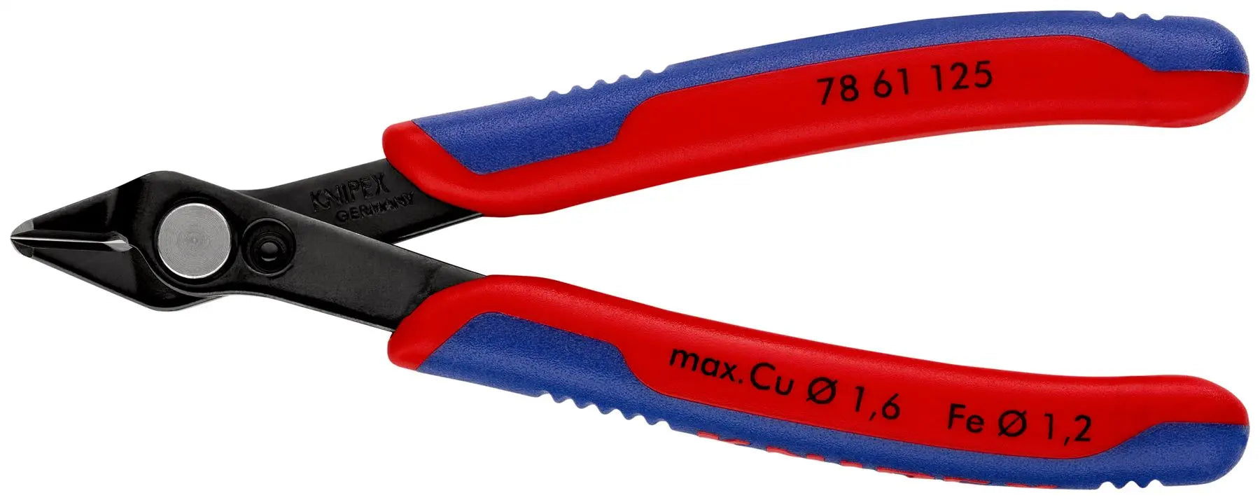 KNIPEX Electronics Super Knips Precision Cutting Pliers 125mm Multi Component Grips 78 61 125 SB White Rose Tools