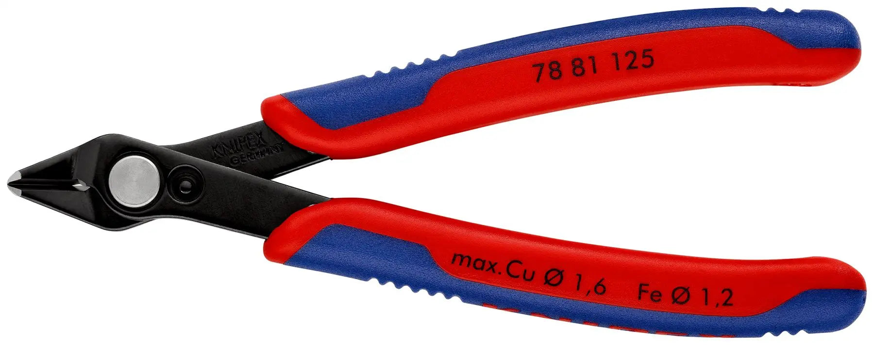 KNIPEX Electronics Super Knips Precision Cutting Pliers 125mm Multi Component Grips 78 81 125 White Rose Tools