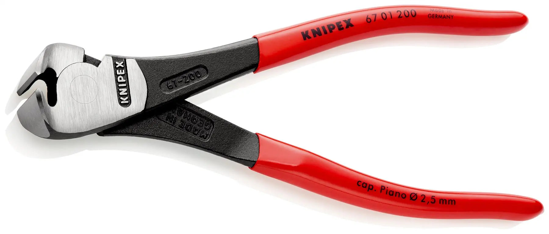 KNIPEX End Cutting Pliers Nipper High Leverage 200mm Plastic Coated 67 01 200 White Rose Tools