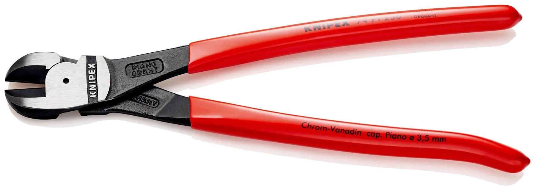 KNIPEX High Leverage Centre Cutter Cutting Pliers 250mm Plastic Coated Handles 74 91 250 White Rose Tools