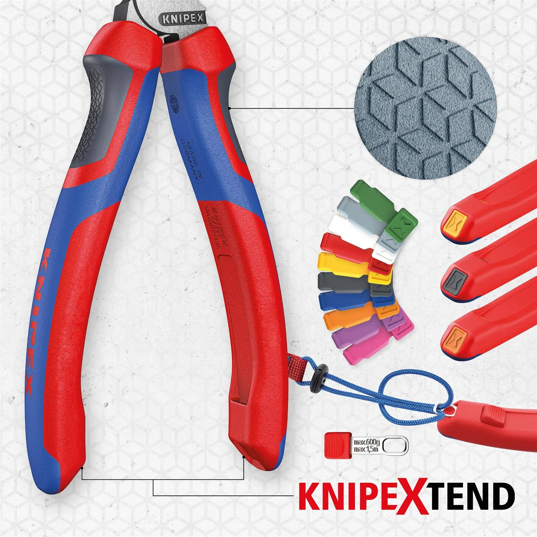 KNIPEX High Leverage Diagonal Side Cutting Pliers 200mm with Comfort Handles 74 02 200  White Rose Tools