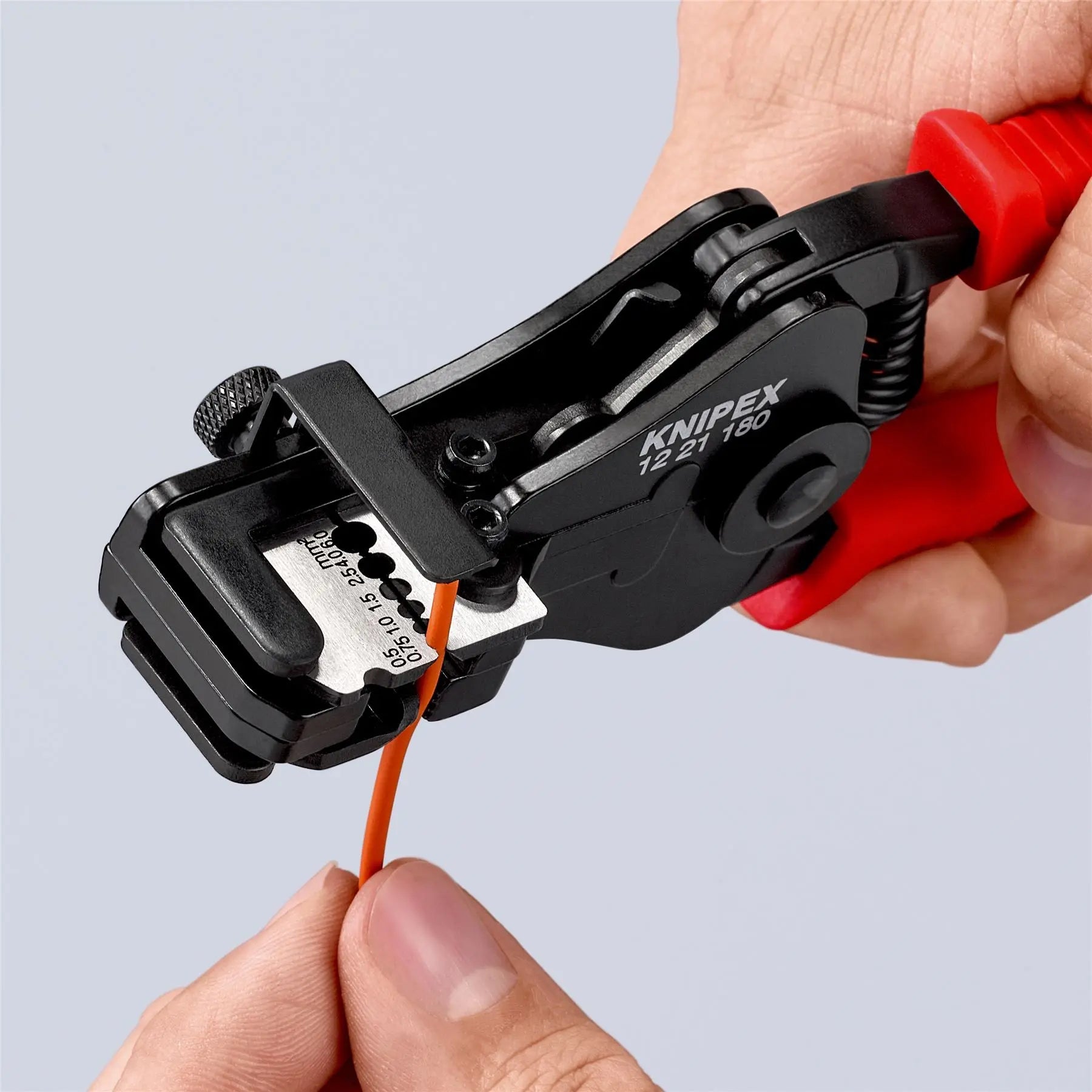 KNIPEX Insulation Stripper with Adapted Blades 180mm Stripping Pliers Plastic Coated 12 21 180 White Rose Tools