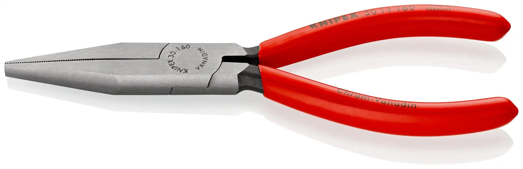 KNIPEX Long Nose Pliers Heavy Duty Wear Resisting 160mm Plastic Coated 30 11 160 White Rose Tools