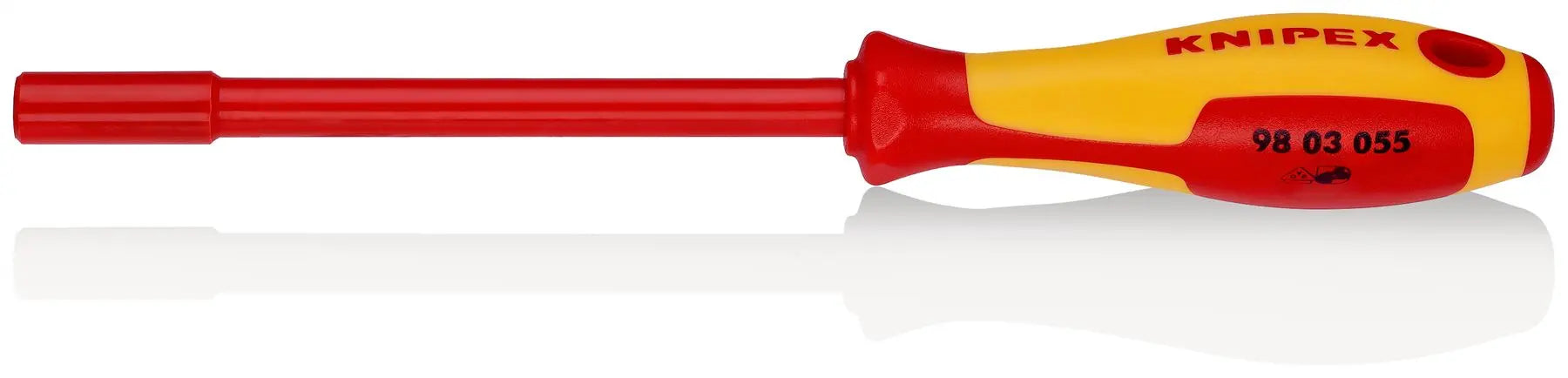 KNIPEX Nut Driver with Screwdriver Handle 5.5mm VDE Insulated Multi Component Grips 232mm 98 03 055 White Rose Tools