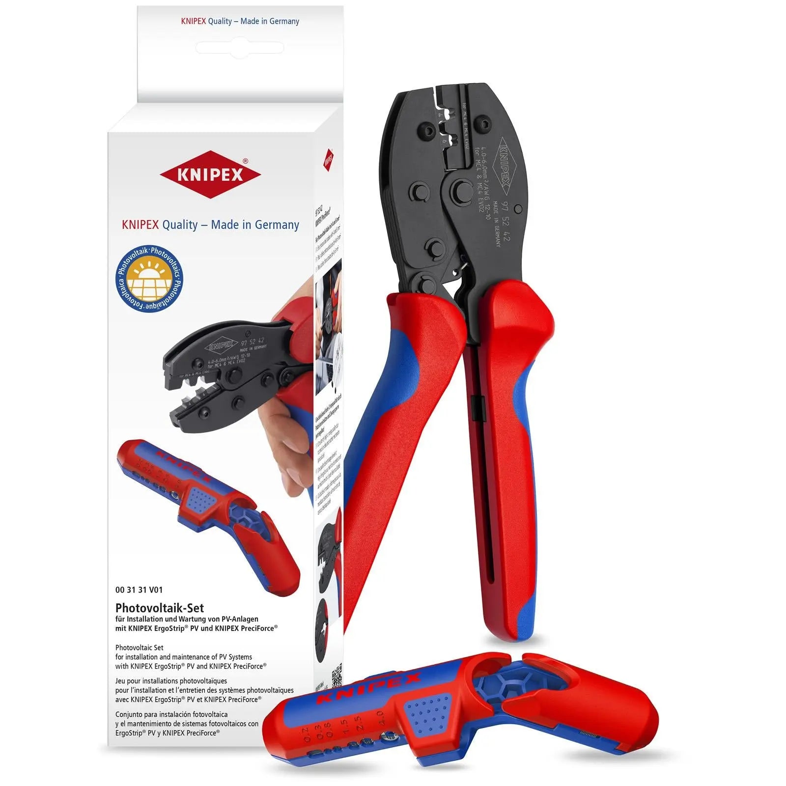 KNIPEX Photovoltaic Solar Installations Tool Set with ErgoStrip PV and PreciForce 00 31 31 V01 SB White Rose Tools