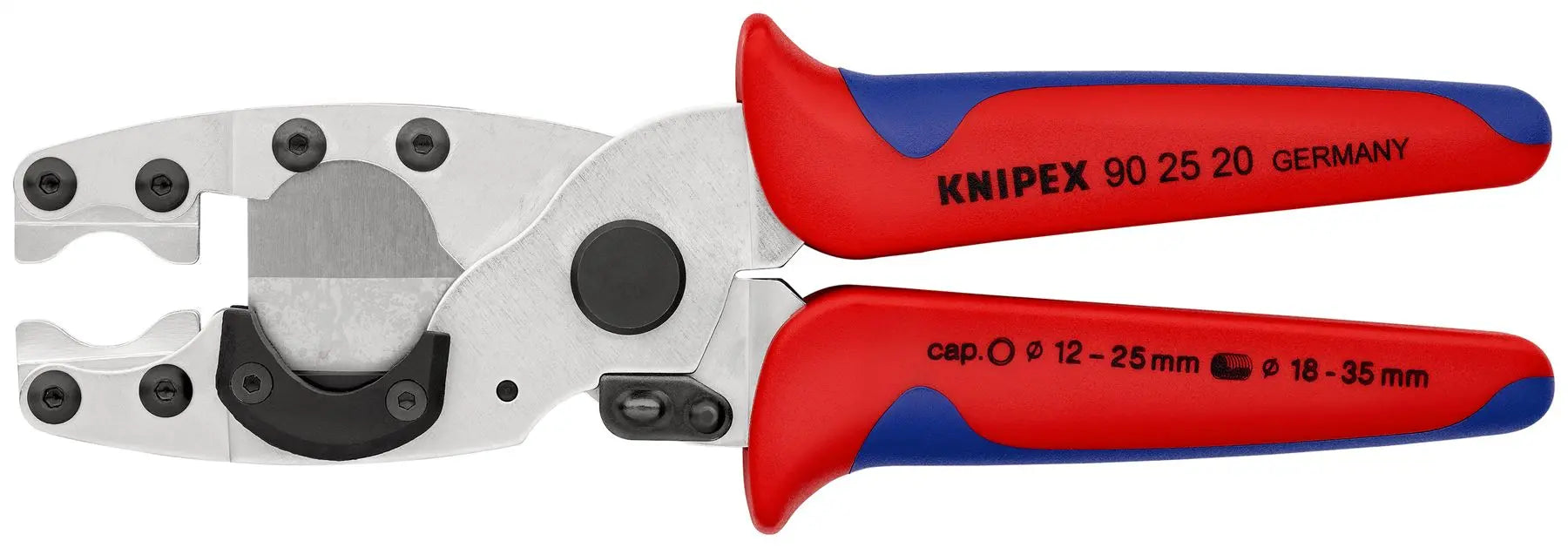 KNIPEX Pipe Cutter for Composite Pipes and Protective Tubes 210mm Multi Component Grips 90 25 20 SB White Rose Tools