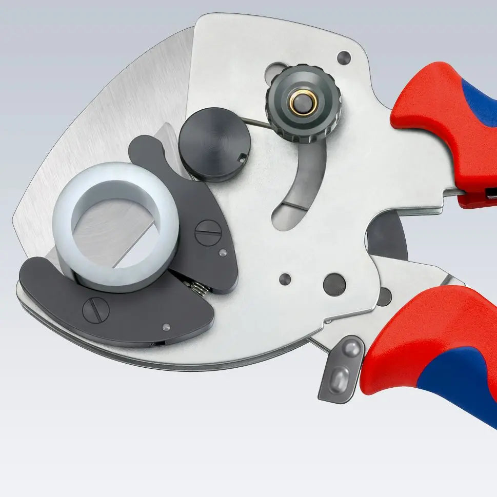 KNIPEX Pipe Cutter for Composite and Plastic Pipes 40mm Capactiy Multi Component Grips 90 25 40 White Rose Tools