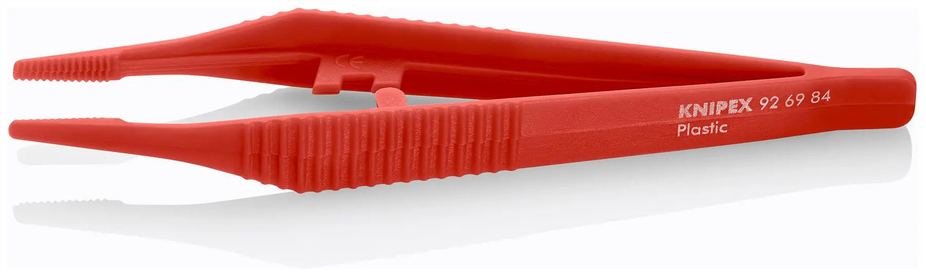 KNIPEX Plastic Tweezers 129mm Blunt Tip Disposable for Chemical Pharmaceutical Cosmetics Sector 92 69 84 White Rose Tools