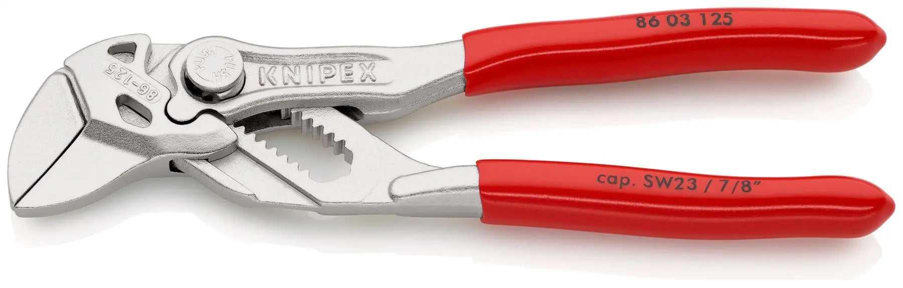 KNIPEX Pliers Wrench Slip Joint Plier 125mm Chrome Plastic Coated Handles 86 03 125 SB White Rose Tools