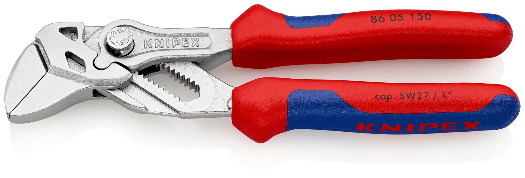 KNIPEX Pliers Wrench Slip Joint Plier 150mm Chrome Multi Component Grips 86 05 150 SB White Rose Tools