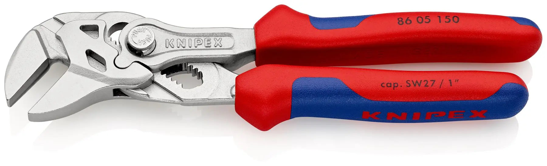 KNIPEX Pliers Wrench Slip Joint Plier 150mm Chrome Multi Component Grips 86 05 150 SB White Rose Tools