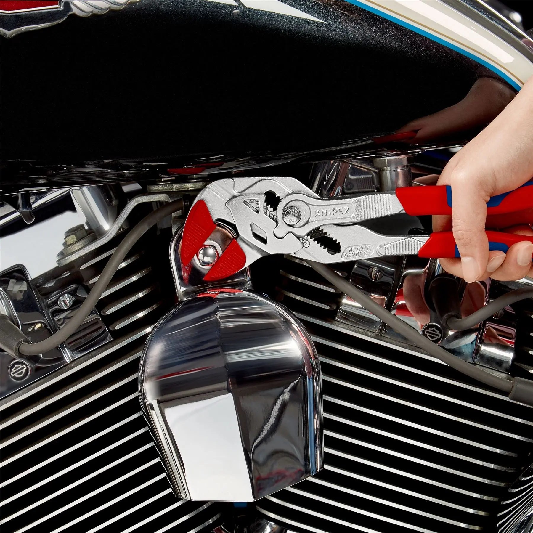 KNIPEX Pliers Wrench Slip Joint Plier 250mm Chrome Multi Component Grips 86 05 250 SB White Rose Tools