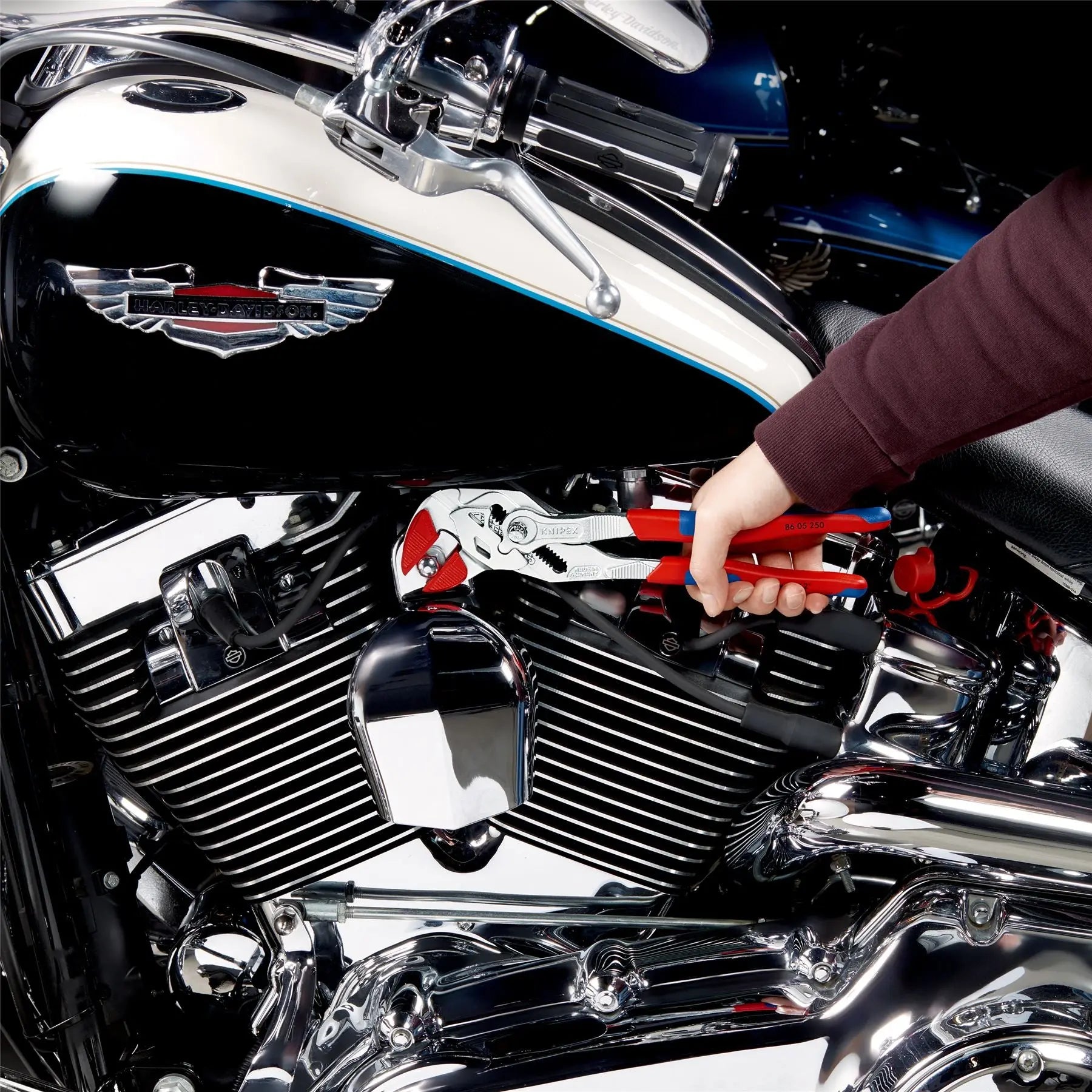 KNIPEX Pliers Wrench Slip Joint Plier 250mm Chrome Multi Component Grips 86 05 250 SB White Rose Tools