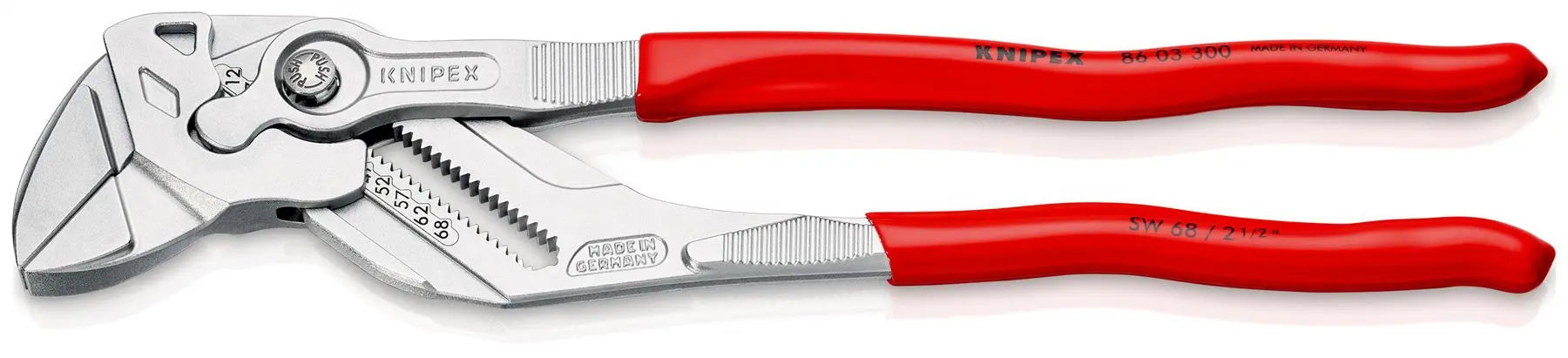 KNIPEX Pliers Wrench Slip Joint Plier 300mm Chrome Plastic Coated Handles 86 03 300 SB White Rose Tools