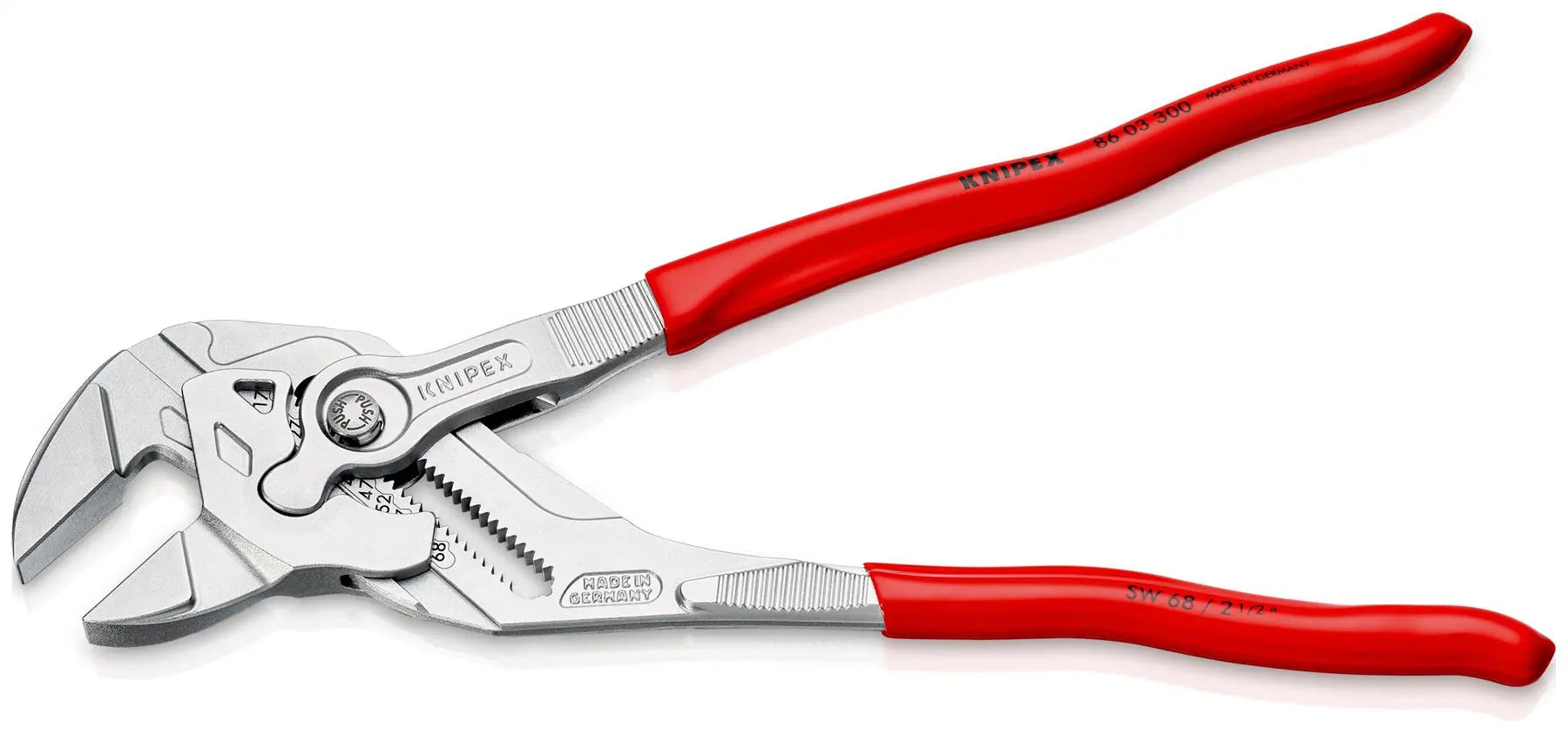 KNIPEX Pliers Wrench Slip Joint Plier 300mm Chrome Plastic Coated Handles 86 03 300 SB White Rose Tools