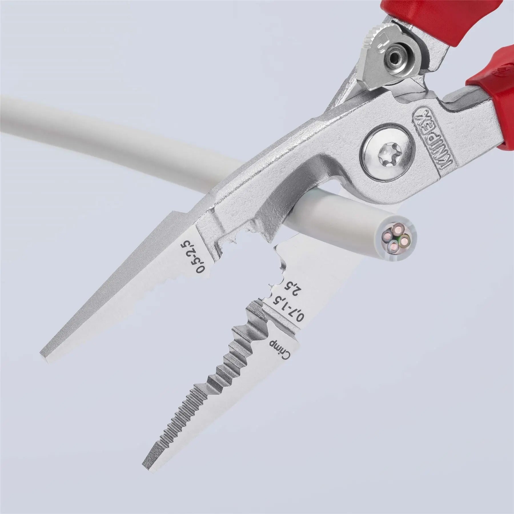 KNIPEX Pliers for Electrical Installation 200mm VDE Chrome Multi Component Grips 13 96 200 SB White Rose Tools
