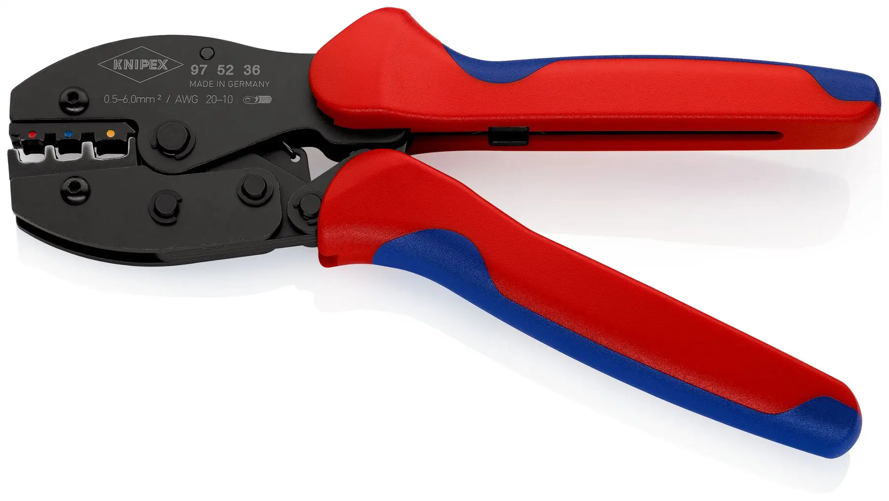 KNIPEX PreciForce Crimping Pliers for Insulated Connectors 0.5-6.0mm² 220mm 97 52 36 SB White Rose Tools