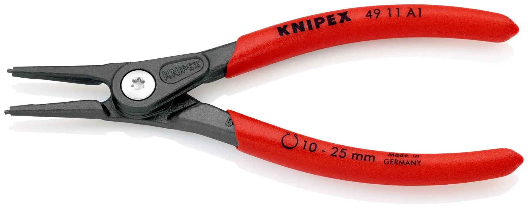 KNIPEX Precision Circlip Pliers for External Circlips on Shafts 140mm 1.3mm Diameter Tips 49 11 A1 White Rose Tools
