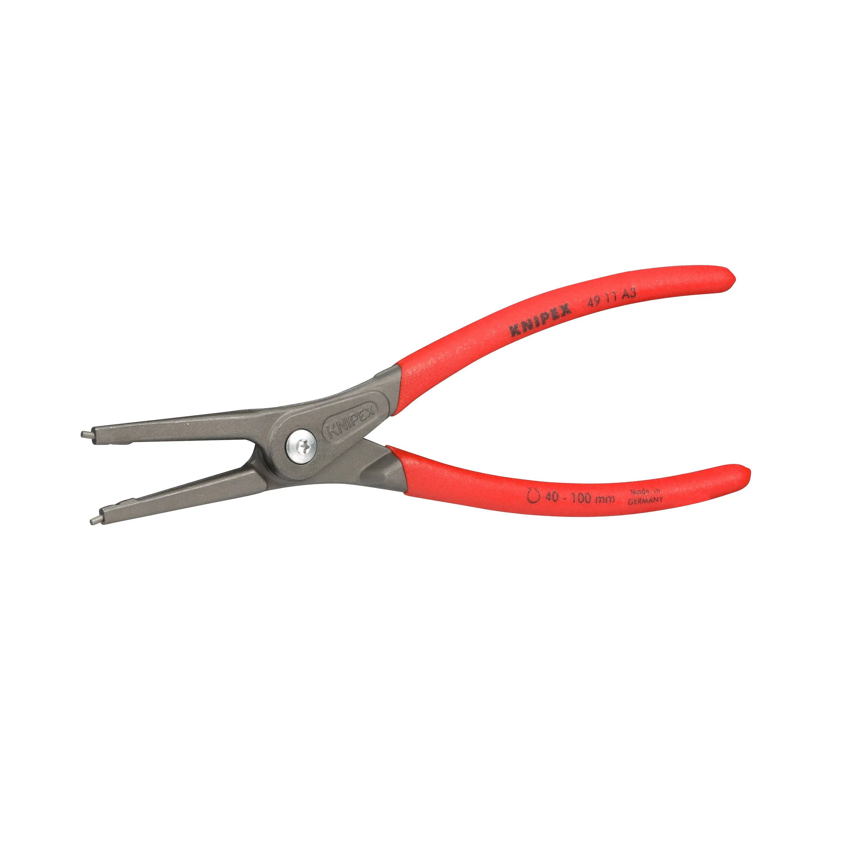 KNIPEX Precision Circlip Pliers for External Circlips on Shafts 225mm 2.3mm Diameter Tips 49 11 A3 White Rose Tools