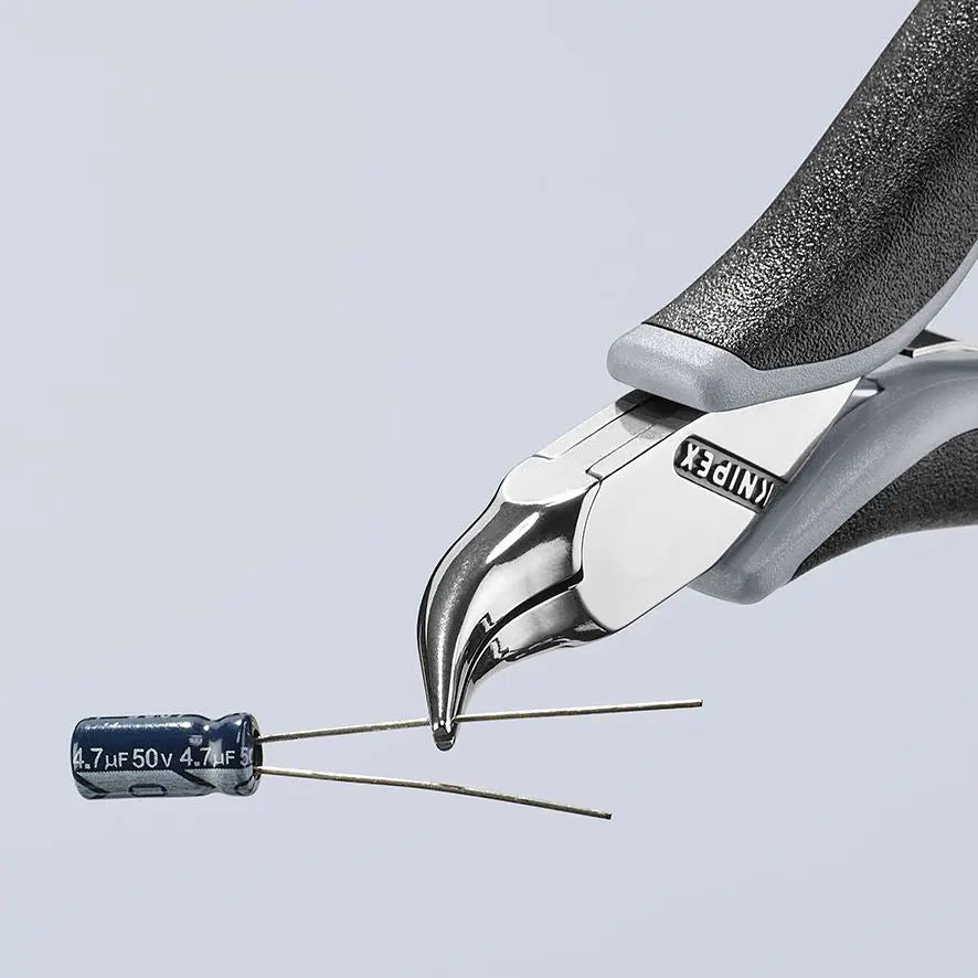 KNIPEX Precision Electronics Bent NosePliers ESD 115mm Black/Grey Multi Component Grips 35 42 115 ESD White Rose Tools