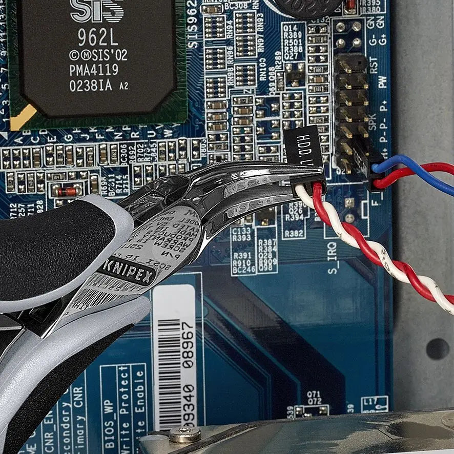 KNIPEX Precision Electronics Bent NosePliers ESD 115mm Black/Grey Multi Component Grips 35 42 115 ESD White Rose Tools