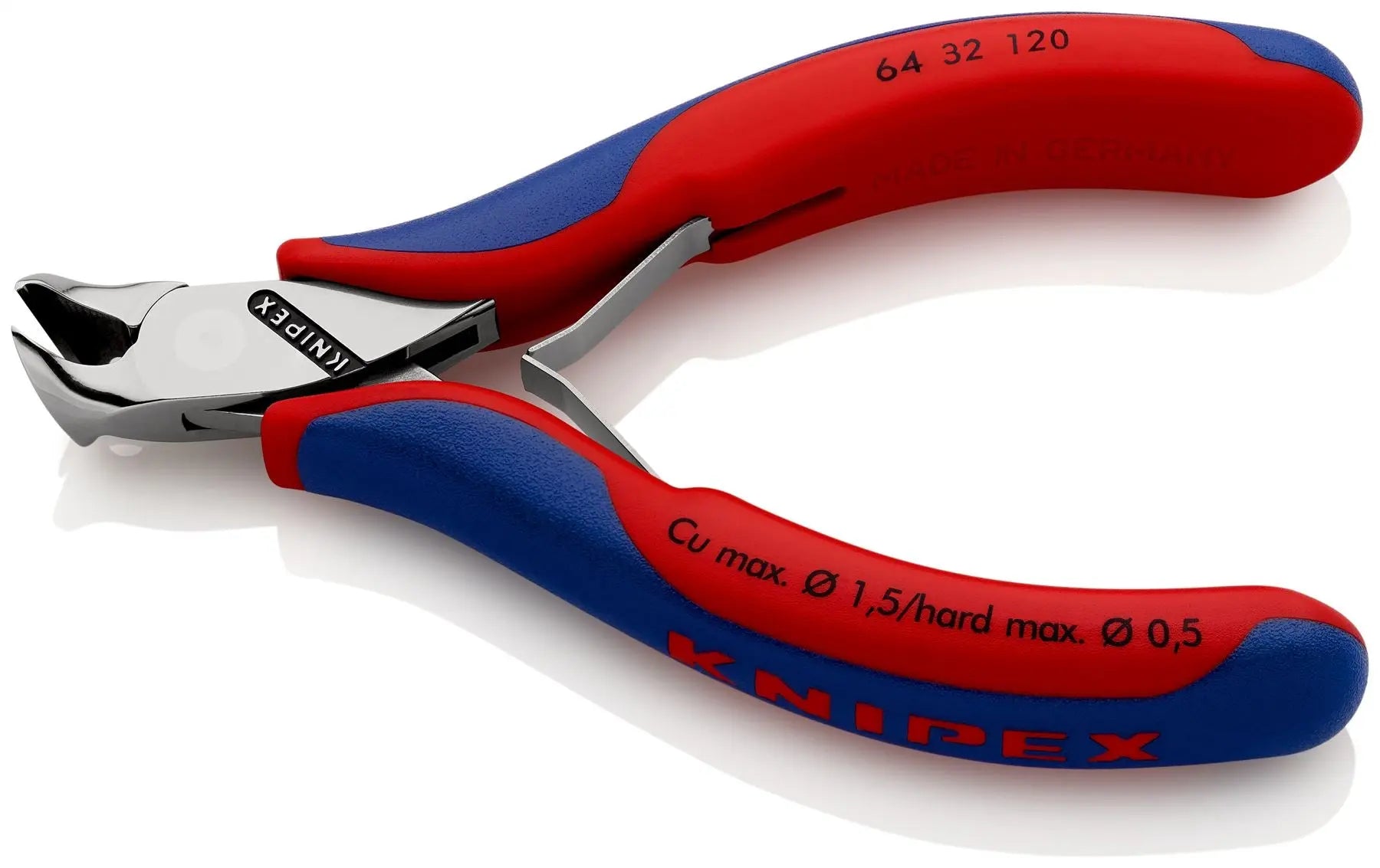KNIPEX Precision Electronics End Cutting Nipper Pliers 15° Bend 120mm Multi Component Grips 64 32 120 White Rose Tools