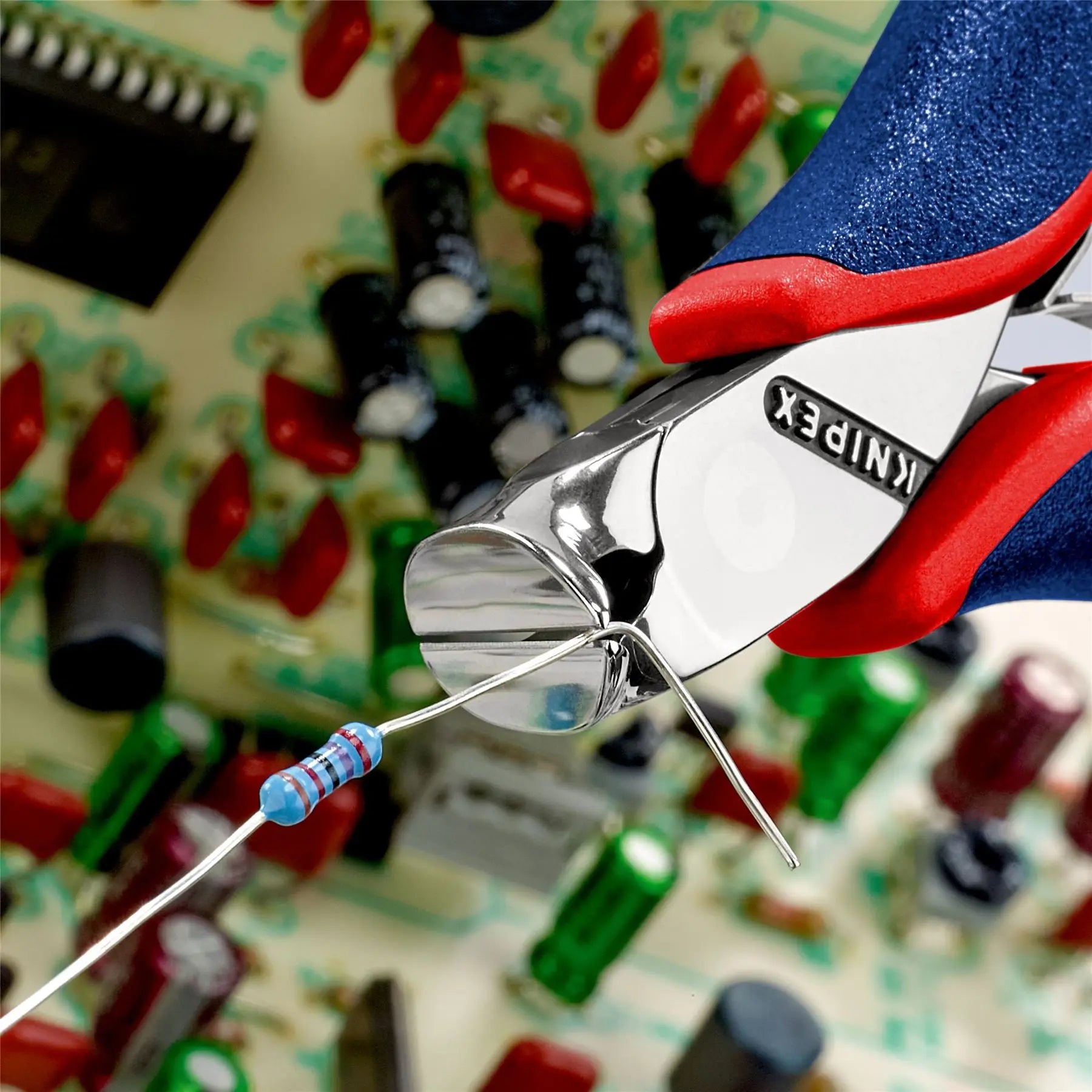 KNIPEX Precision Electronics End Cutting Nipper Pliers 15° Bend 120mm Multi Component Grips 64 32 120 White Rose Tools