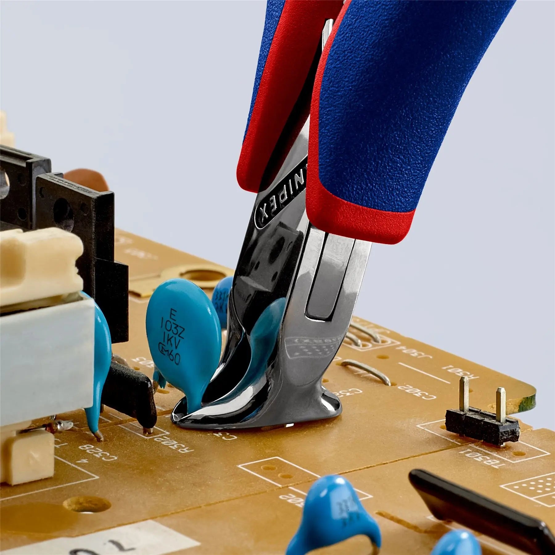 KNIPEX Precision Electronics End Cutting Nipper Pliers 15° Bend 120mm Multi Component Grips 64 32 120 White Rose Tools