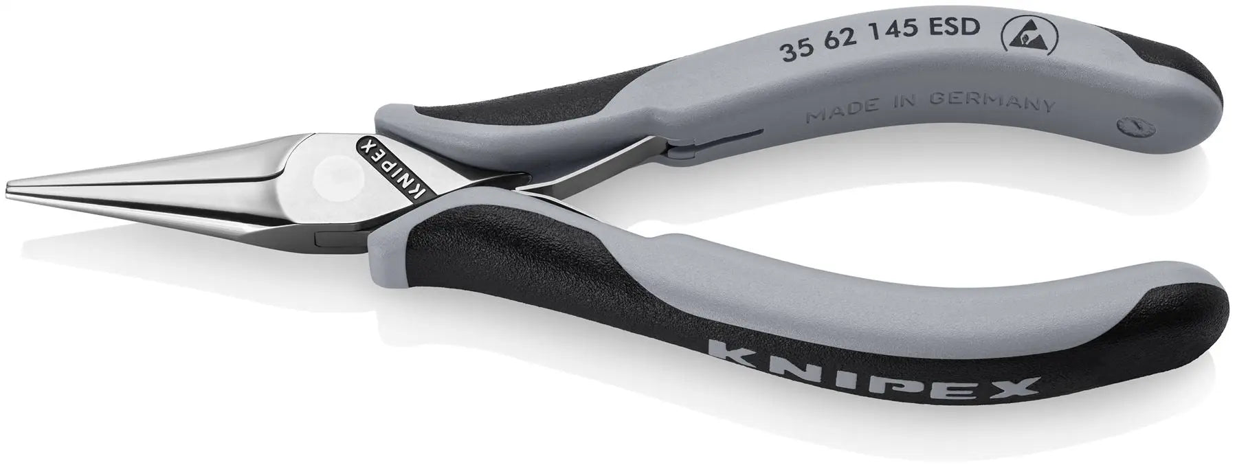 KNIPEX Precision Electronics Gripping Pliers 145mm Black/Grey Multi Component Grips 35 62 145 ESD White Rose Tools