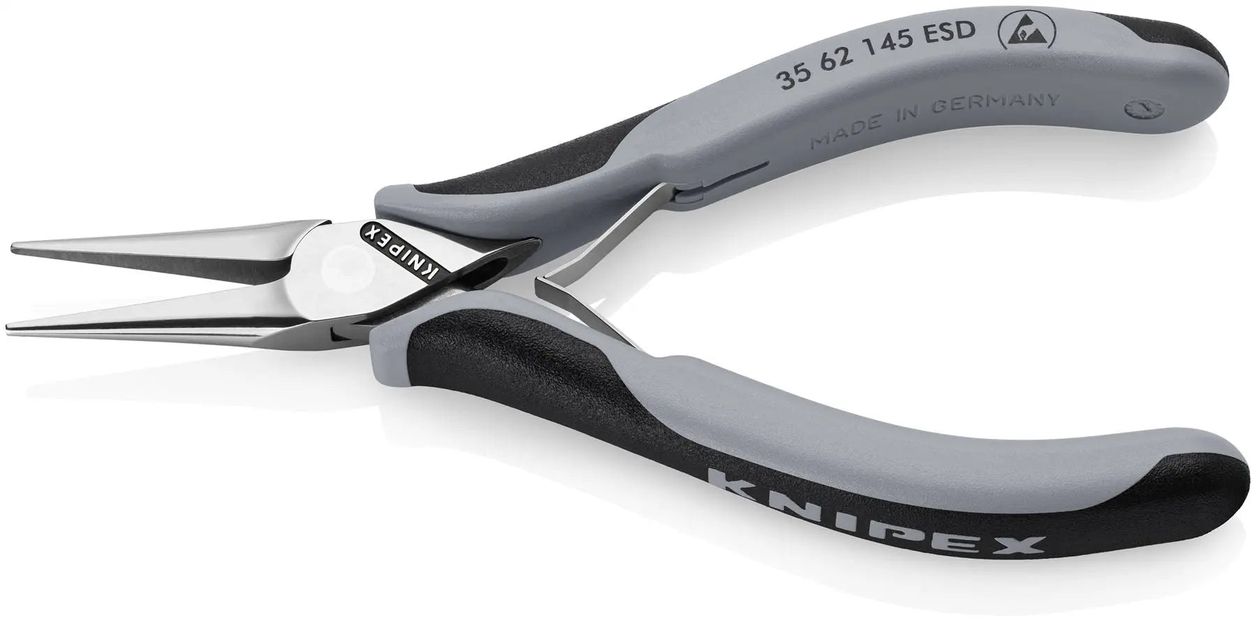 KNIPEX Precision Electronics Gripping Pliers 145mm Black/Grey Multi Component Grips 35 62 145 ESD White Rose Tools