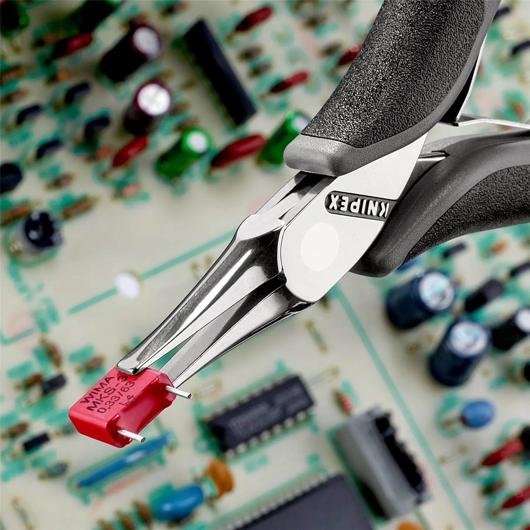 KNIPEX Precision Electronics Gripping Pliers ESD 115mm Black/Grey Multi Component Grips 35 12 115 ESD White Rose Tools