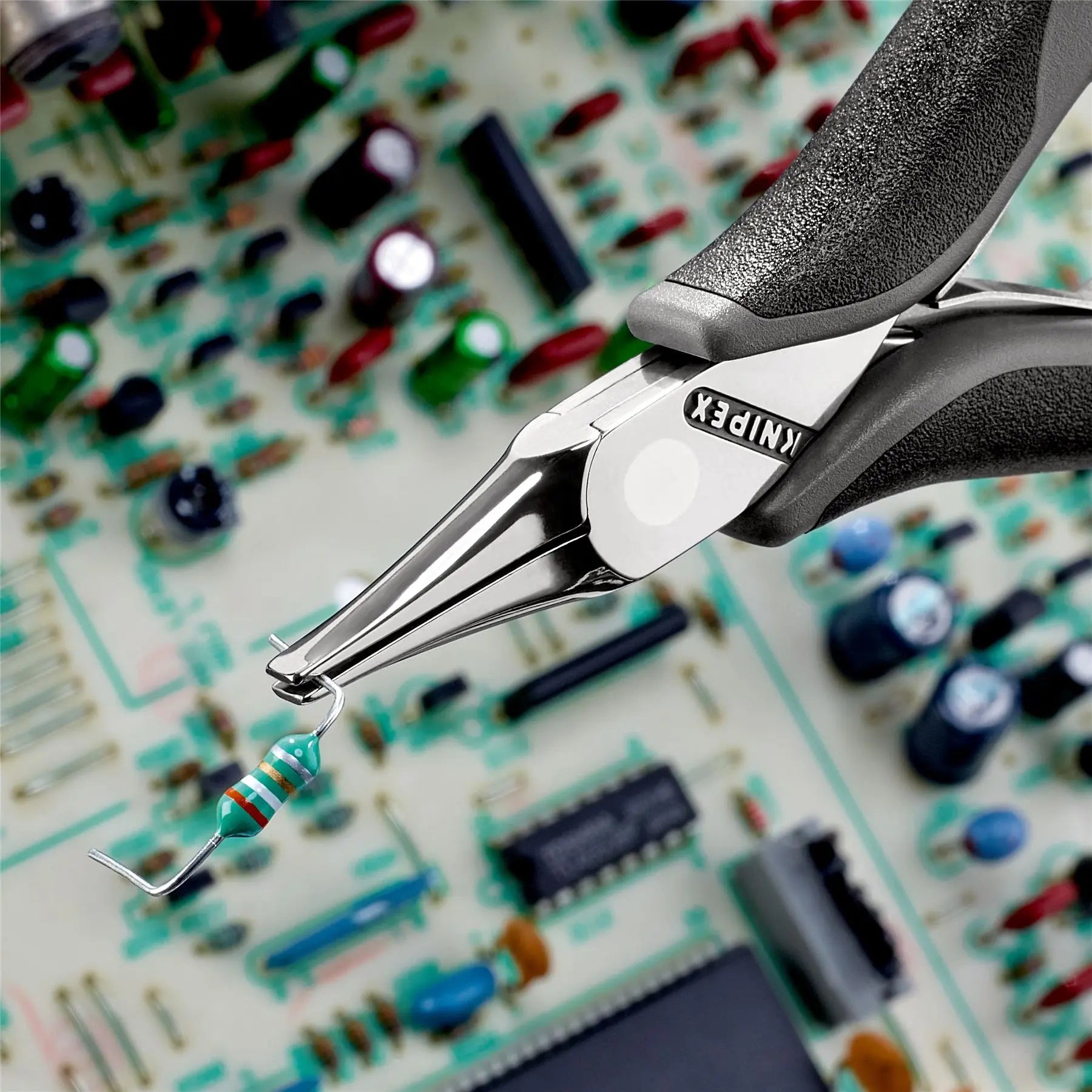 KNIPEX Precision Electronics Gripping Pliers ESD 115mm Black/Grey Multi Component Grips 35 12 115 ESD White Rose Tools